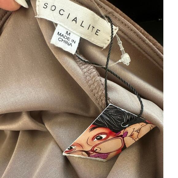 Socialite Brown Velvet Wrap Mini Dress (Size M) Fall/Winter Dress - Picture 3 of 5